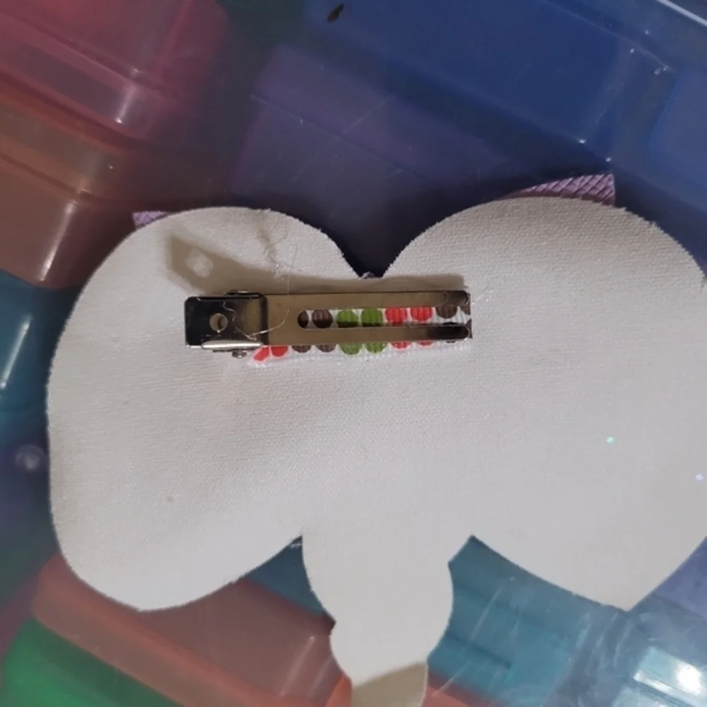 Faux leather glittery‎ Unicorn horn clip in girls hair bow